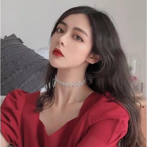 Crystal Necklace Super Fairy Gentle Temperament Short Necklace Niche Design Clavicle Chain Accessories for Women