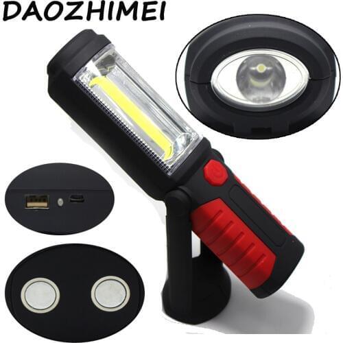 2018 Hot Sale COB LED Magnetic Working Stand Hanging Swivel Hook Rotation Light Flashlight Lamp Torch