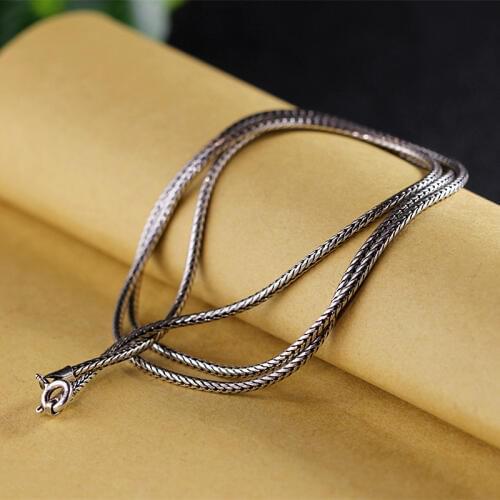 2020 New Fashion Silver Items S925 Pure Silver Ornaments Thailand Unisex 2 Mm Thai Silver Fox Tails