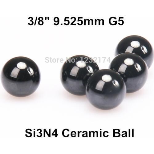 3/8"=9.525mm Silicon Nitride Ceramic Ball Si3N4 G5 50PCS/Lot used forBearing,Pump,Valve ball,linear slider 9.525mm ceramic ball