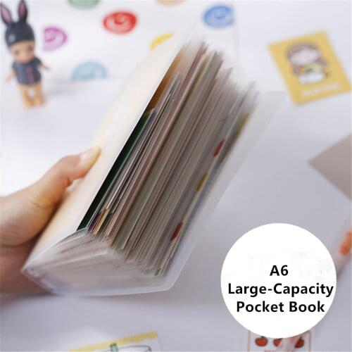40 Sheets Pocket A6 Storage Book Sticker Card Bill Invoice Memo Collection Album Photo Book Transparent Simple Student Storage