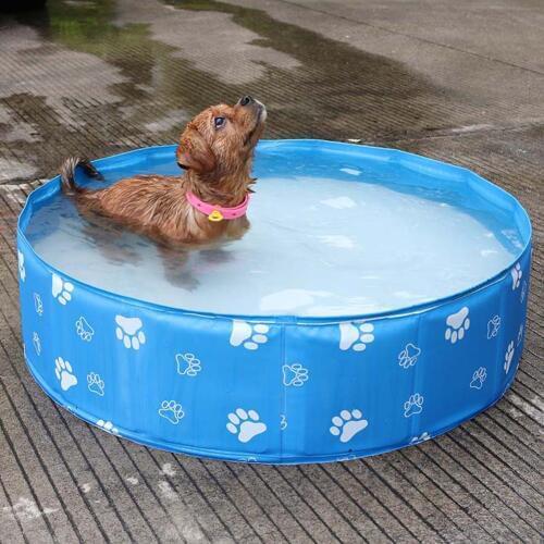 80cmx20cm Dog Puppy Cat Foldable Water Play Bathtub Leak Proof Swimming Pool