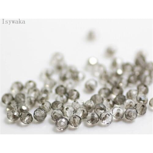 Isywaka Gray Colors 3x4mm 145pcs Rondelle Austria faceted Crystal Glass Beads Loose Spacer Round Beads Jewelry Making