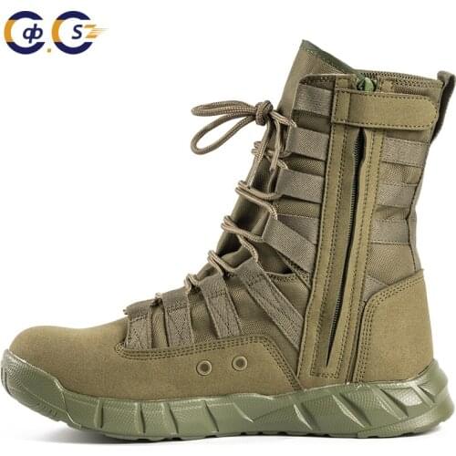 High help warm combat boots male zipper army fan special forces tactical desert hiking land combat training shoes