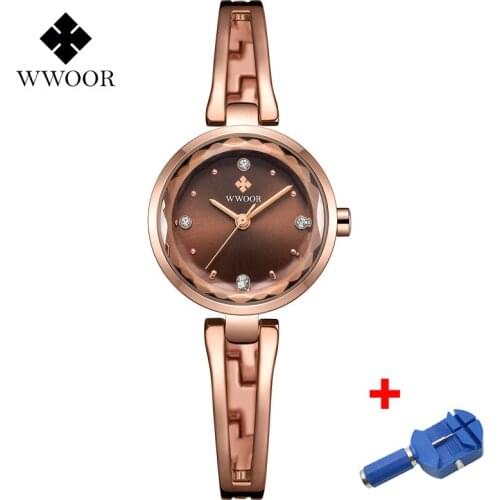 WWOOR Women Quartz Watch Fashion Rose Gold Ladies Dress Elegant Bracelet Wristwatch Gift Waterproof Relogio Feminino Reloj Mujer