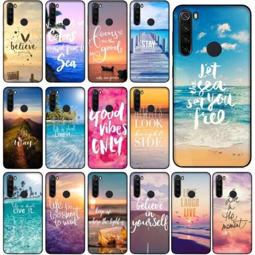 YNDFCNB Summer Blue Sky Beach Quotes Phone Case for Xiaomi Redmi 4X 7 7A 8 8A 9 9A Note 7 8 8T 9 10 Pro
