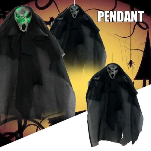 Skeleton Ghost Hanging Ornament Glowing Halloween Decorative Props for Garden Courtyard Haunted House