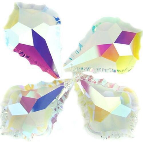Lighting Decoration Parts 76mm Mix Color Crystal Maple Leaf Chandelier Hanging Pendants Crystal Lamp Curtain Accessories