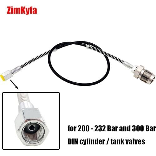 DIN 232 & 300 Bar PCP Air Gun Rifle Charger Filling Charging Adapter 24" Hose with Anti-Kink guard