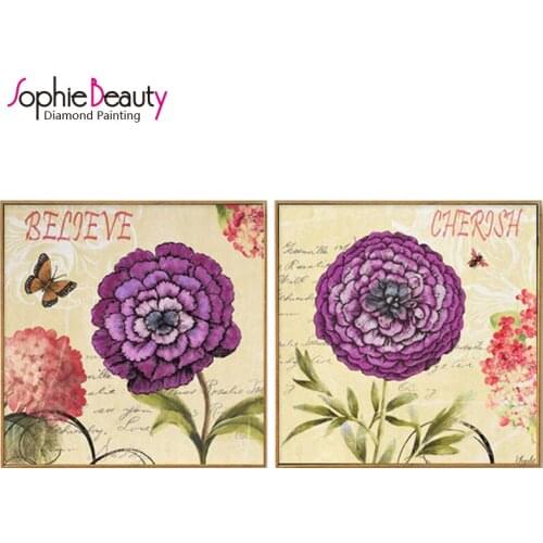 Diy diamond painting cross stitch beauty red Flower handcraft beads embroidery butterfly art crafts sewing needlework mosaic kit