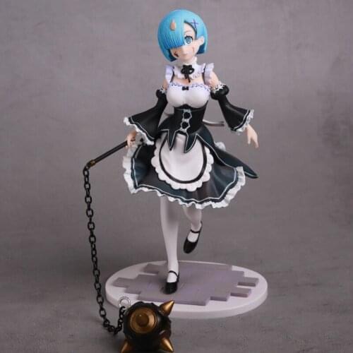 21cm Anime Re:Life in a different world from zero Rem Maid outfit Meteor hammer PVC Action Figure Figurine Model Toys Gift