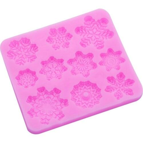 Fondant Silicone Mold Food Grade Christmas Series Snowflake Collection Liquid Epoxy Resin Mold Chocolate Cake decorating tools