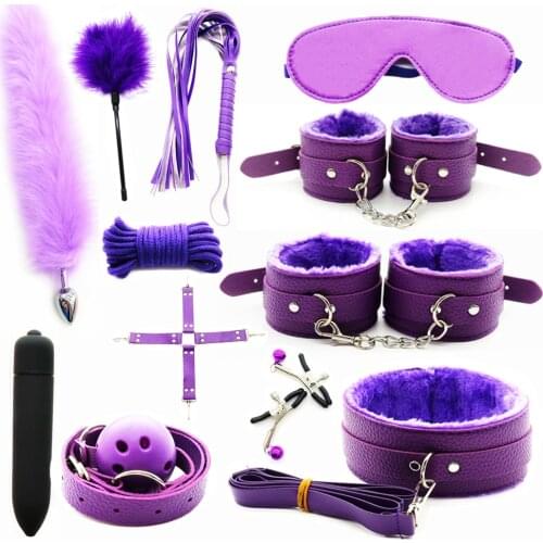 Toys for Adults Leather BDSM Sex Bondage Set Handcuffs Sex Games Whip Gag Adult Toys Exotic Accessories Sex Toys for Couples