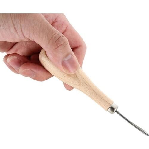 Imzay 1PCS Handmade sewing kit leather diamond handle rhombus diamond Awl DIY wooden tool perforation tool