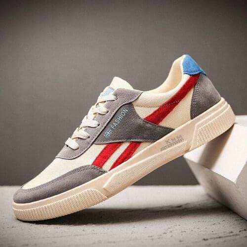 Mens Fashion Casual Lace-Up Colorful Trend Wild Canvas Sport Student Board Shoes Casual Men Vulcanized Shoes Sneakers