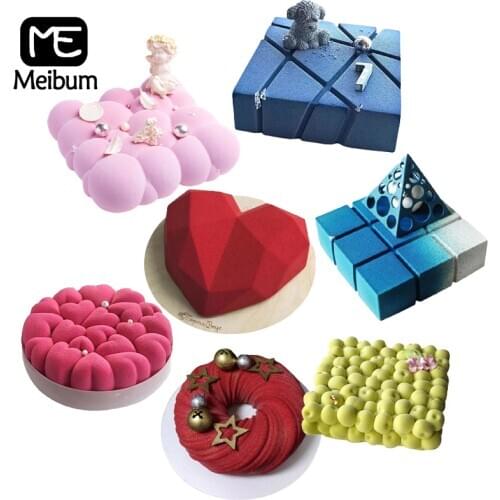 Meibum Cake Decorating Tools Non-Stick Food Grade Silicone Mold Mousse Baking Mould Multiple Types Party Pastry Kitchen Bakeware