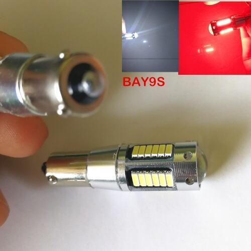 One pair 30W upgraded Red H21W, BAY9s 120 degress replacement LED bulbs For Car Parking Light,Backup Reversing Bulb DRL White