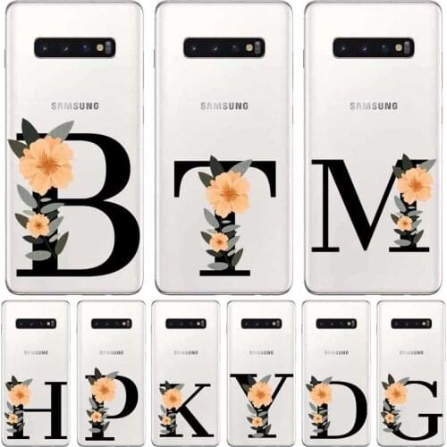 Custom Letter Plants Flowers Soft TPU Case For Samsung Glaxy S/Note 6 7 8 9 10 Plus Pro Lite high quality print Phone Coque