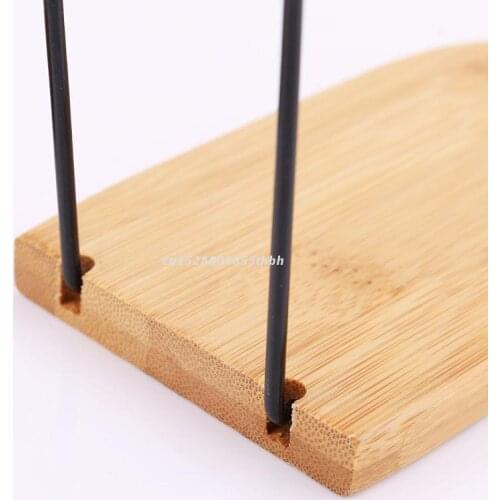 Nature Bamboo Desktop Organizer Office Home Bookends Book Ends Stand Holder Shelf Bookrack