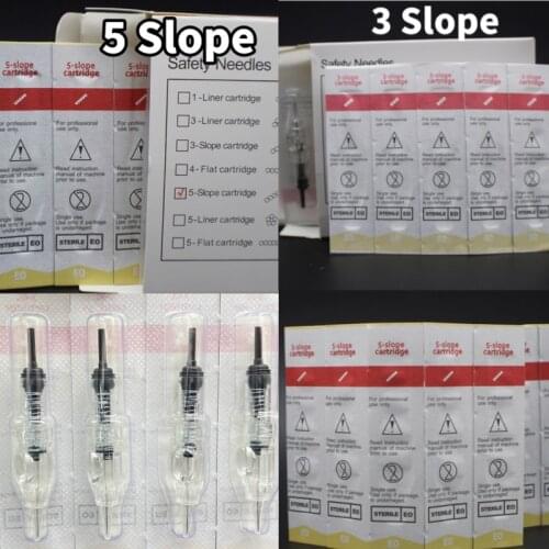 10 pcs 5 Slope Disposable Sterilized Cartridge Needle for Permanent Makeup Eyebrow lip eyebrow Tattoo Machine 600D-G