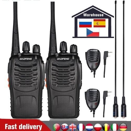 2Pcs/set Baofeng BF-888S Walkie Talkie 5W Portable Ham Radio Station BF888s FM Transceiver BF 888S Comunicador UHF Transmitter