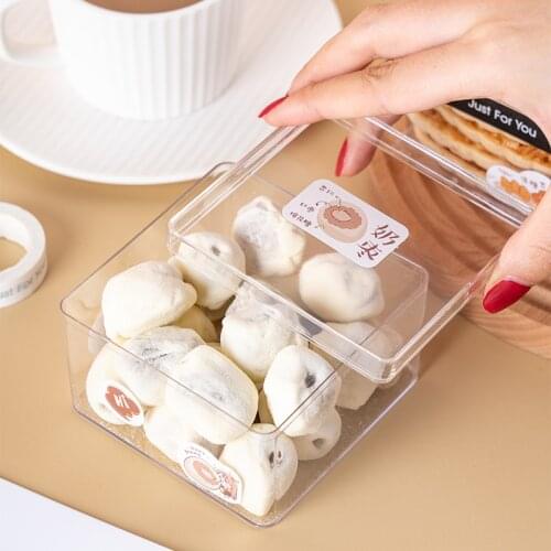 10pcs Net red square hard plastic transparent cake box ice cream pudding jelly dessert cups biscuits candy chocolate snack jar