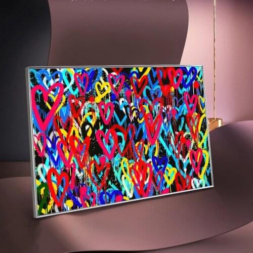 Modern Wall Artwork Love Heart Graffiti Art Canvas Painting Wall Art Posters and Prints Wall Pictures For Home Decor Cuadros