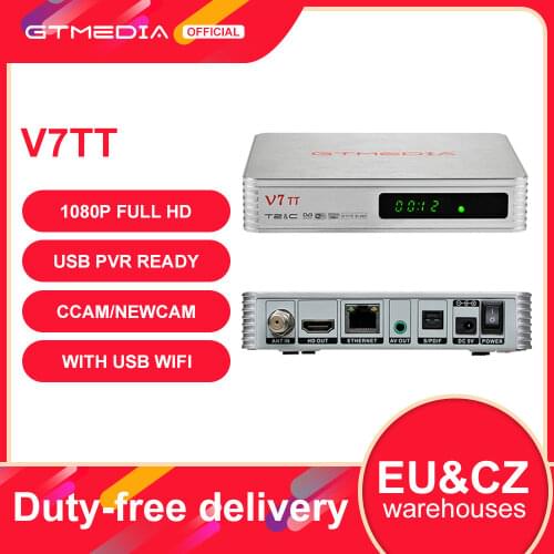 GTMEDIA V7 TT Terrestrial receiver Combo DVB T2/C TV 10bit Tuner Box HD Digital H.265 Support FULL HD 1080P with Antenna Usb
