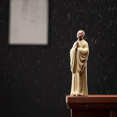 Buddha Statue Monk Budas Sculpture Purple Sands Red Porcelain Ceramic Zen Figurines High Quality Home Decor Room Decoration