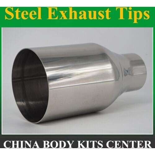 Universal Car Exhaust Muffler Tail Pipe Stainless Steel Chrome Decorative Tip Exhaust Pipe Automobile Accessories Car-styling