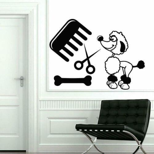 Grooming Salon Wall Decals Dog Animal Pet Design Living Room TV Background Wall Decor Art Vinyl Self-adhesive Wall Sticker Z203