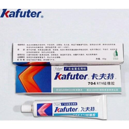 High qualiry 45g Kafuter Silicone Industrial Adhesive 704 RTV Silicone Rubber White Glue