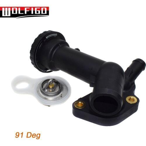 WOLFIGO New Thermostat Housing Cover & Gasket Seal Assembly For Mini Cooper R50 R52 R53 11537829959,11537829960,04693366AA