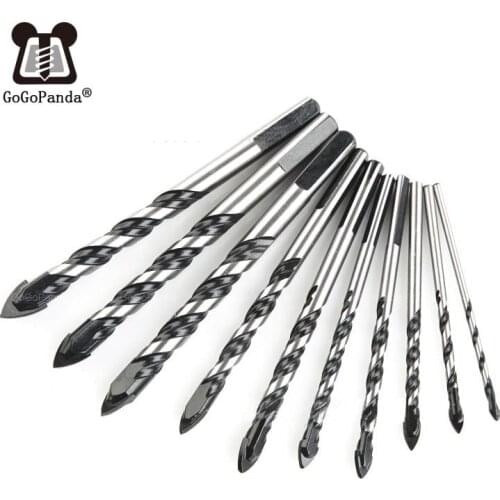 10 Piece Triangle Drill Multifunctional Ceramic Tile Wall Glass Openings For Hand Electric Drill Alloy Bit