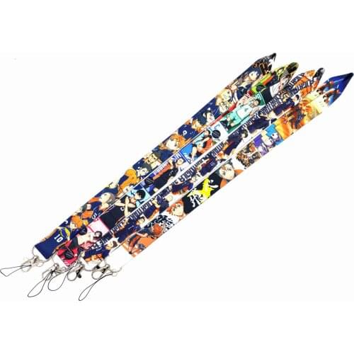 10 Pcs/lot Anime Haikyuu Phone Rope Strap Chain Hinata Syouyou Neck Strap ID Charm Lanyard Keychain Pendant Toy gift