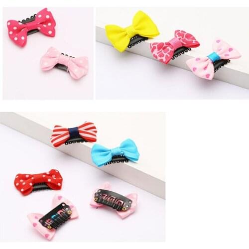 10Pcs/lots Candy Color Baby Mini Small Bow Hair Clips Safety Hair Pins Barrettes for Children Girls Kids Hair Accessories