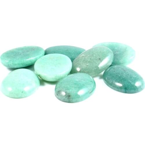 10pcs Oval Green Aventurine Decoration Flatback Cabochon Scrapbooking Charms For Jewelry Making Findings Accessories Diy