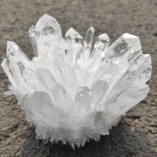 100%Natural White Crystal Cluster Druse Quartz Crystal Wand Nunatak Chakra Healing Reiki Stone Column Point Radiation