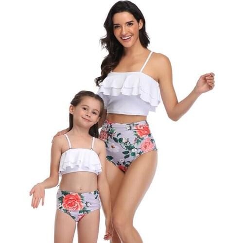 2020 New Mother Daughter Swimsuit Summer Family Matching Swimwear Women Baby Girl Swimsuit High Quality Bikini