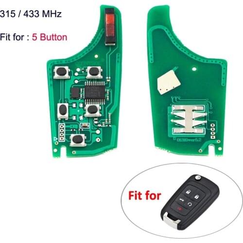 5 Buttons Car Remote Key Electronic Circuit PCB Board 315MHz/433MHz ID46 Chip for Chevrolet Cruze Malibu Aveo Spark Sail