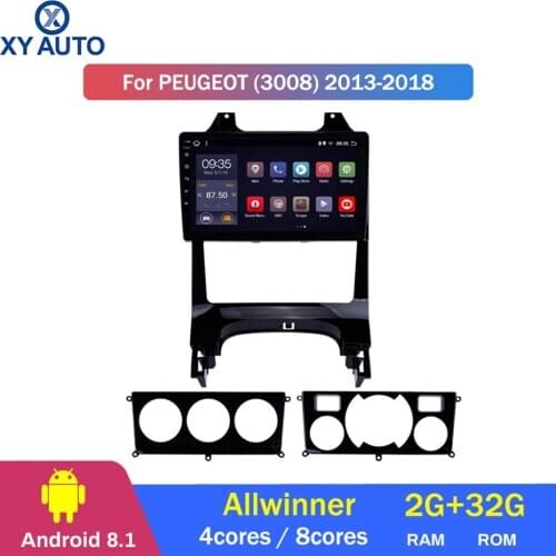 9 inch 2.5D IPS HD multi-touch screen Android8.1 2G RAM 32G ROM NAVI For Peugeot 3008 2013-2018 with Bluetooth USB WIFI SWC