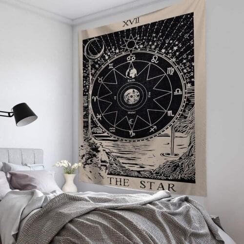 95*73cm Tarot Tapestry Wall Hanging Bedroom Wall Decoration Hanging Cloth Astrology Divination Bed Cover