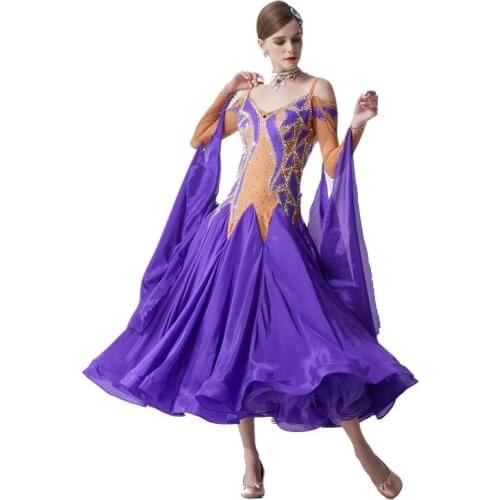B-19589 Yundance New National Standard Ballroom Party Dress High Quality Ballroom Dance Competition Performance Dress