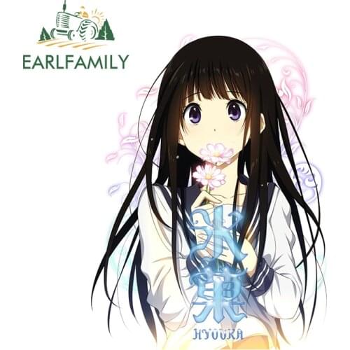 EARLFAMILY 13cm x 10cm for Girl Anime Creative Vinyl Car Stickers Creative Occlusion Scratch DIY Decal Refrigerator Car Styling