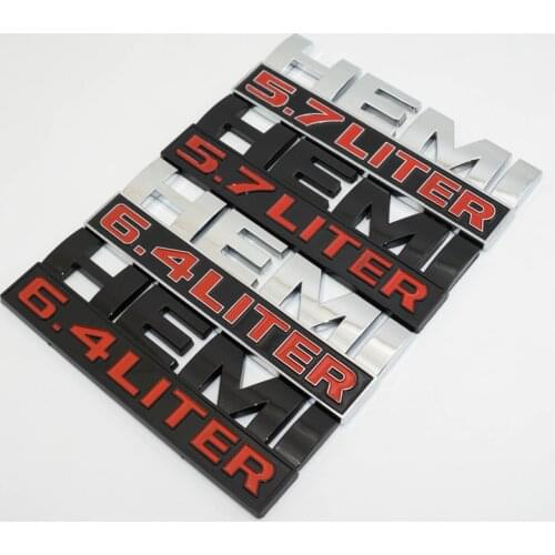 40 Pieces HEMI 5.7 LITER 6.4LITER Car Displacement Emblem Styling Decorations For Cherokee Compass Wrangler Patriot Renegade