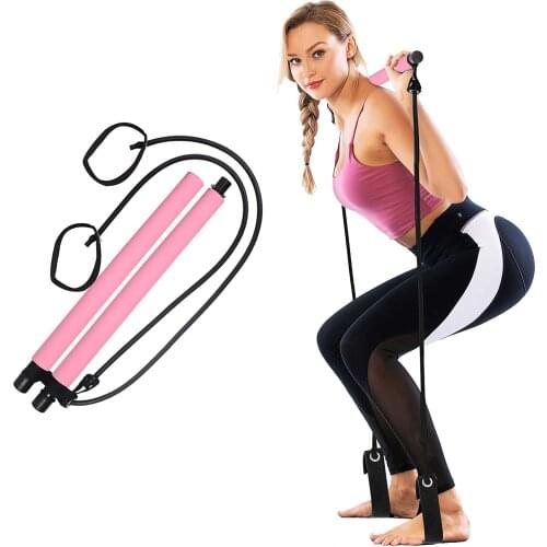 Yoga Crossfit Resistance Bands Exerciser Pull Rope Portable Gym Workout Pilates Bar Stick Elastic Bands For Fitness Equipments
