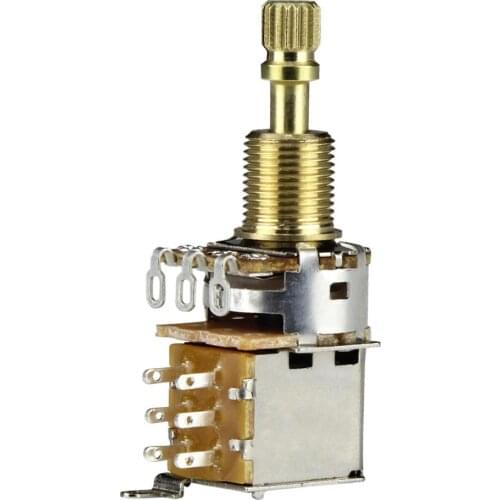 FLEOR 10pcs/pack Long Split Shaft Push Push Potentiometer Guitar Pot 250K/500k & DPDT Switch (Don't Pull Anymore)