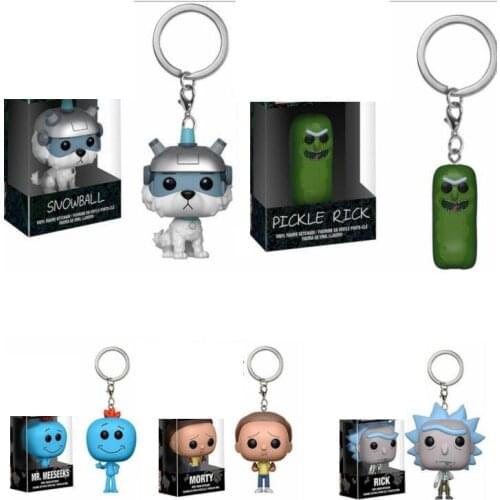 With retail box Rick Pocket Rick Keychain and Morty Mr Meeseeks Action Figure Toys