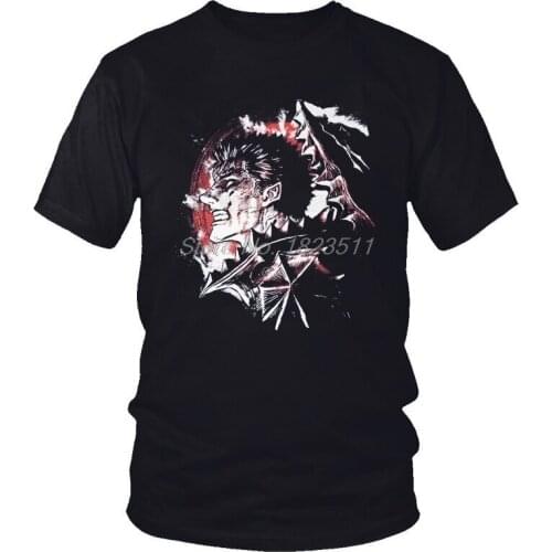 Tvoe Japanese Anime Manga Guts Berserk T Shirt For Men Cotton Printing T-shirts Funny Tshirt Short Sleeve Anime Gattsu Tees Tops
