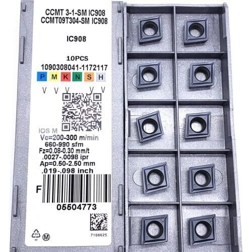 10pcs CCMT09T304 SM IC907 / IC908 32.51 Internal Turning Tools Carbide inserts Lathe cutter Cutting Tool CNC Tools Tokarnyy amw